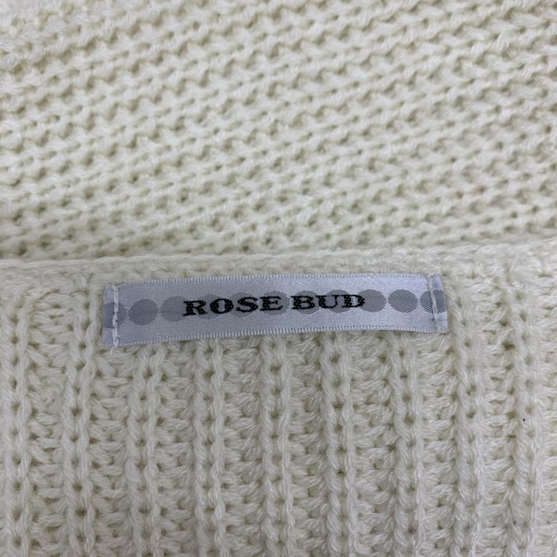 ローズバッド ROSE BUD ニット、セーター 長袖 FREE 無地 白 / ホワイト / レディース USED 古着 中古 10040716