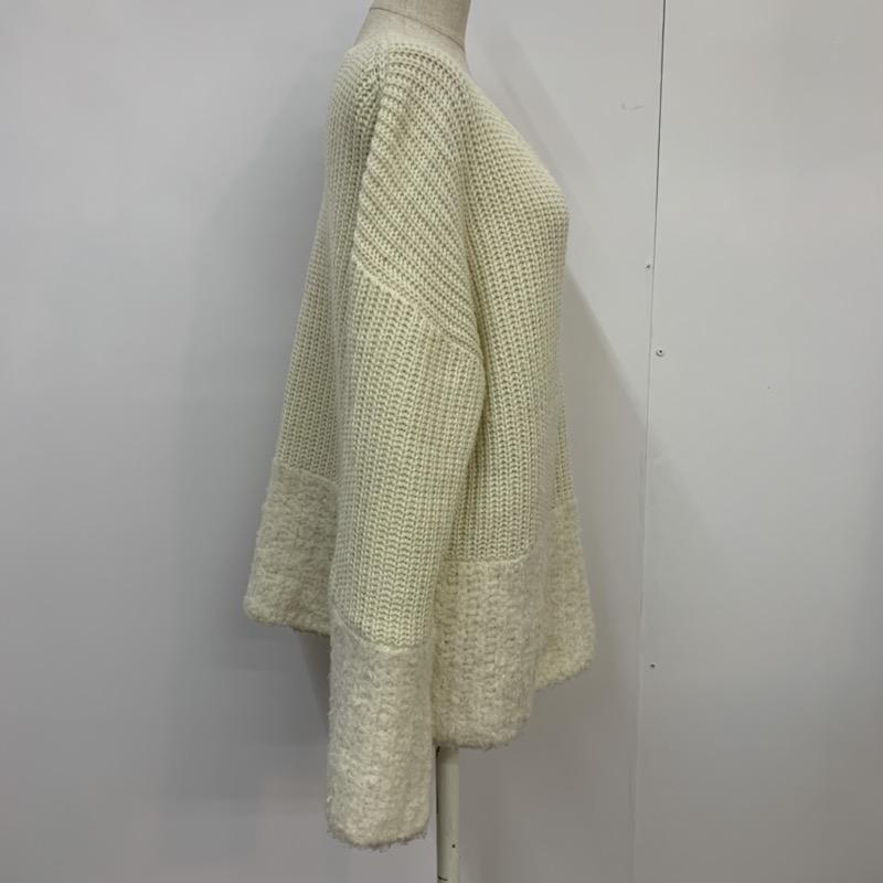 ローズバッド ROSE BUD ニット、セーター 長袖 FREE 無地 白 / ホワイト / レディース USED 古着 中古 10040716