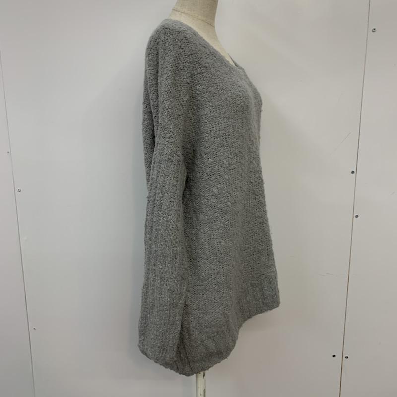 ローリーズファーム LOWRYS FARM ニット、セーター 長袖 M 無地 灰 / グレー / レディース USED 古着 中古 10040778