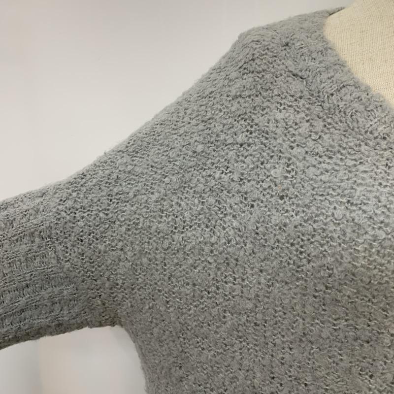 ローリーズファーム LOWRYS FARM ニット、セーター 長袖 M 無地 灰 / グレー / レディース USED 古着 中古 10040778