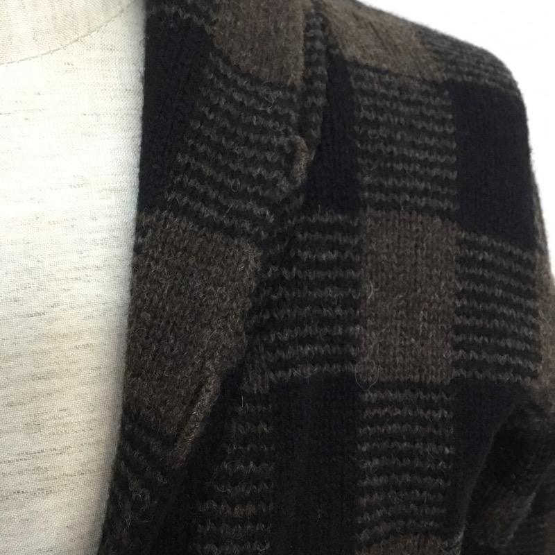 ジャーナルスタンダード JOURNAL STANDARD カーディガン 長袖 ショールカラー ニット チェック M チェック 黒 / ブラック / X 茶 / ブラウン / メンズ USED 古着 中古 10040979
