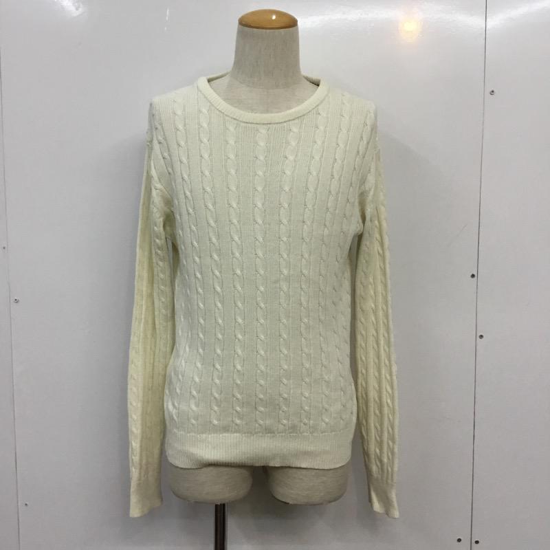 ビームス ハート BEAMS HEART ニット、セーター 長袖 クルーネック M 無地 白 / ホワイト / メンズ USED 古着 中古 10041015