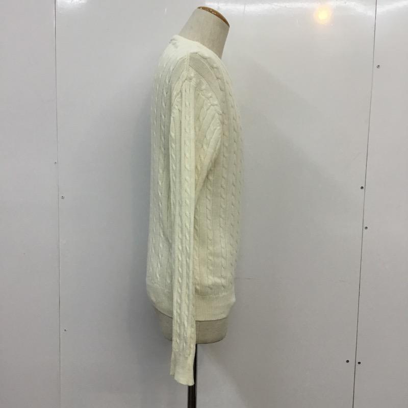 ビームス ハート BEAMS HEART ニット、セーター 長袖 クルーネック M 無地 白 / ホワイト / メンズ USED 古着 中古 10041015
