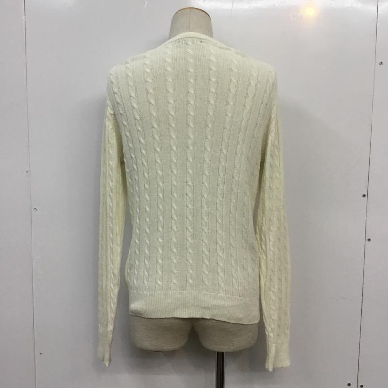 ビームス ハート BEAMS HEART ニット、セーター 長袖 クルーネック M 無地 白 / ホワイト / メンズ USED 古着 中古 10041015