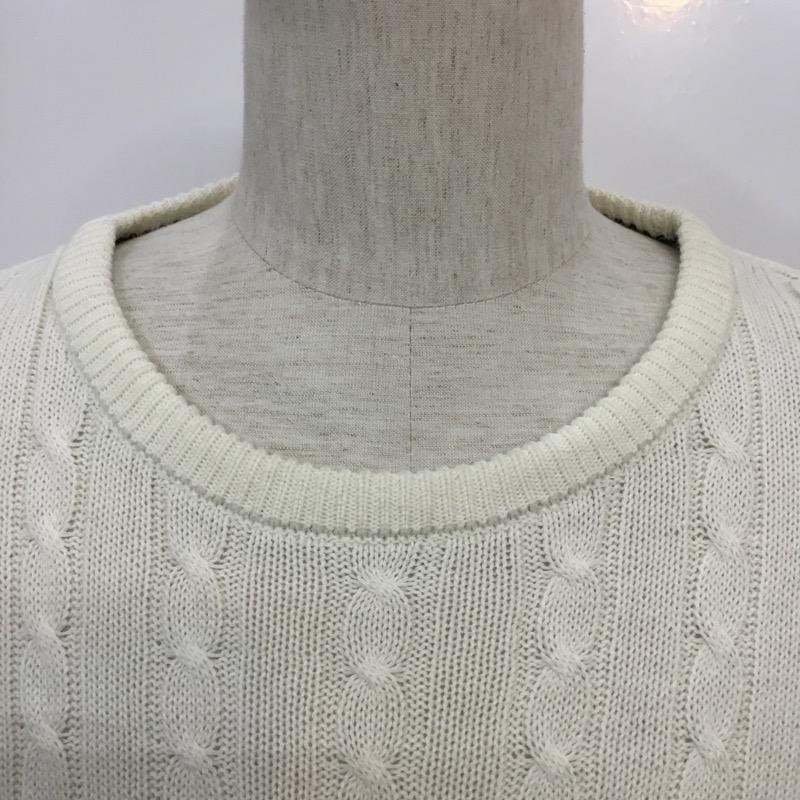 ビームス ハート BEAMS HEART ニット、セーター 長袖 クルーネック M 無地 白 / ホワイト / メンズ USED 古着 中古 10041015