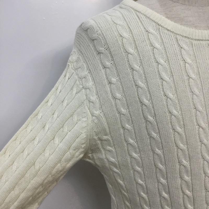 ビームス ハート BEAMS HEART ニット、セーター 長袖 クルーネック M 無地 白 / ホワイト / メンズ USED 古着 中古 10041015