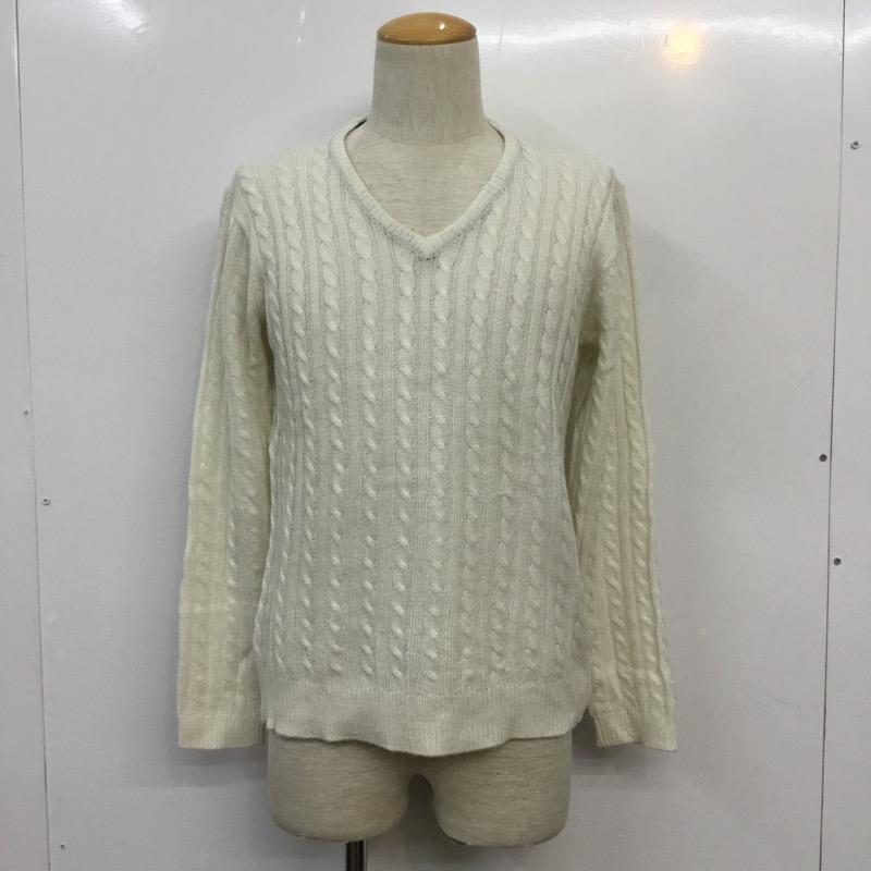 アーバンリサーチ URBAN RESEARCH ニット、セーター 長袖 Vネック 38 無地 白 / ホワイト / メンズ USED 古着 中古 10041018