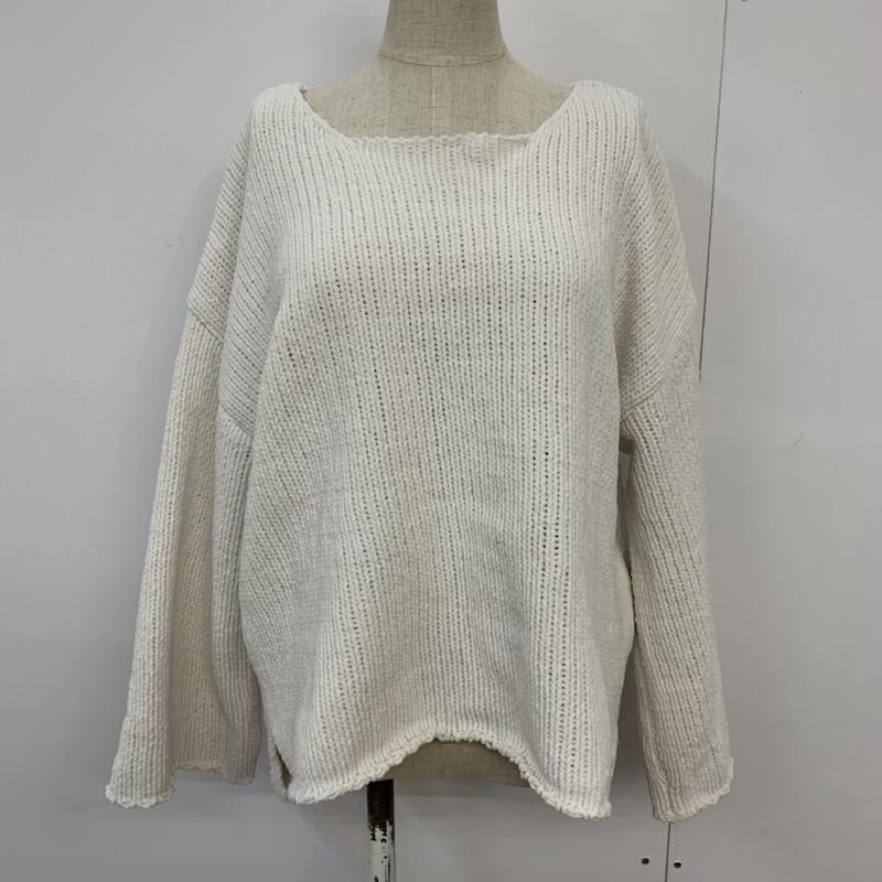 ディスコート Discoat ニット、セーター 長袖 M 無地 白 / ホワイト / レディース USED 古着 中古 10041042
