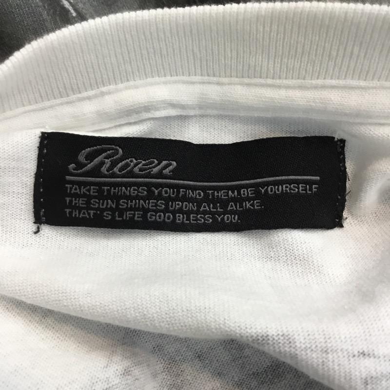 ロエン ROEN Tシャツ 半袖 プリント M 無地 X プリント 白 / ホワイト / メンズ USED 古着 中古 10041111