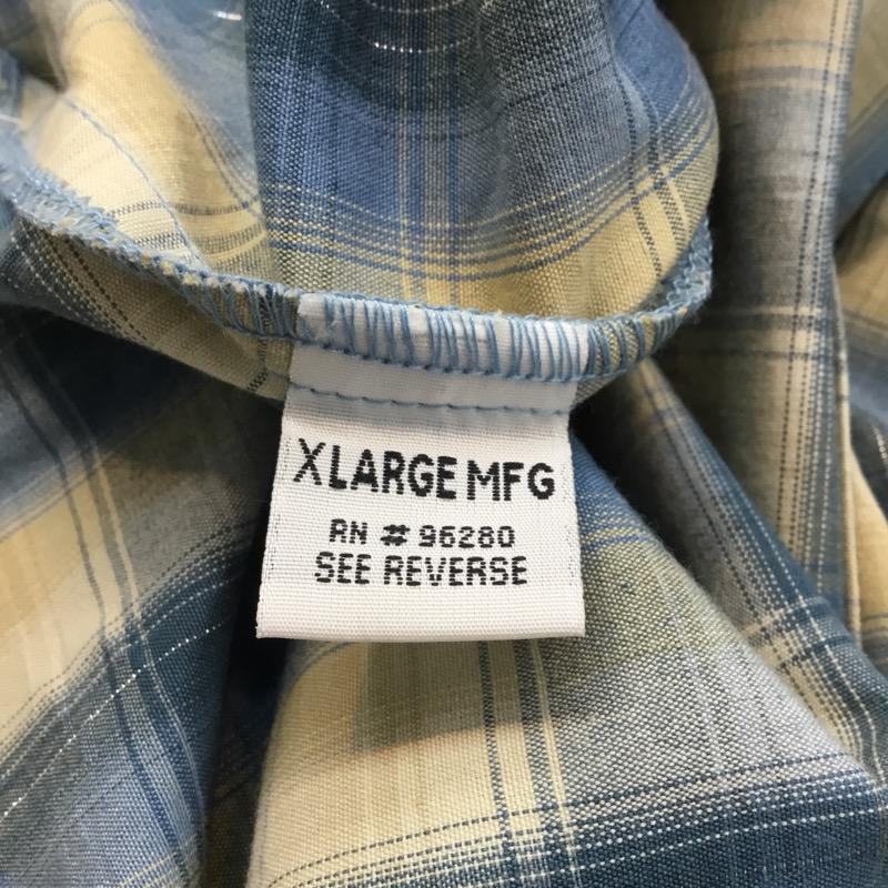 エクストララージ XLARGE シャツ、ブラウス 半袖 チェック M チェック 水色 / ライトブルー / X ベージュ / ベージュ / メンズ USED 古着 中古 10041114