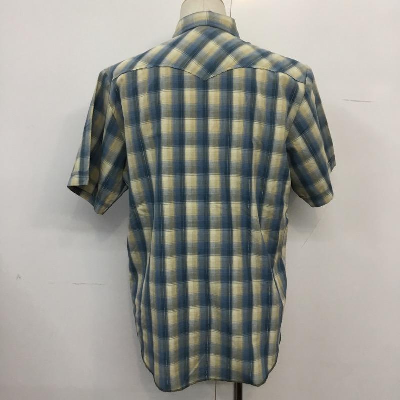 エクストララージ XLARGE シャツ、ブラウス 半袖 チェック M チェック 水色 / ライトブルー / X ベージュ / ベージュ / メンズ USED 古着 中古 10041114