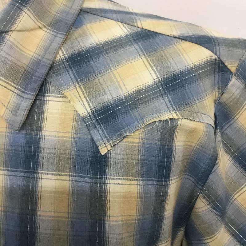 エクストララージ XLARGE シャツ、ブラウス 半袖 チェック M チェック 水色 / ライトブルー / X ベージュ / ベージュ / メンズ USED 古着 中古 10041114