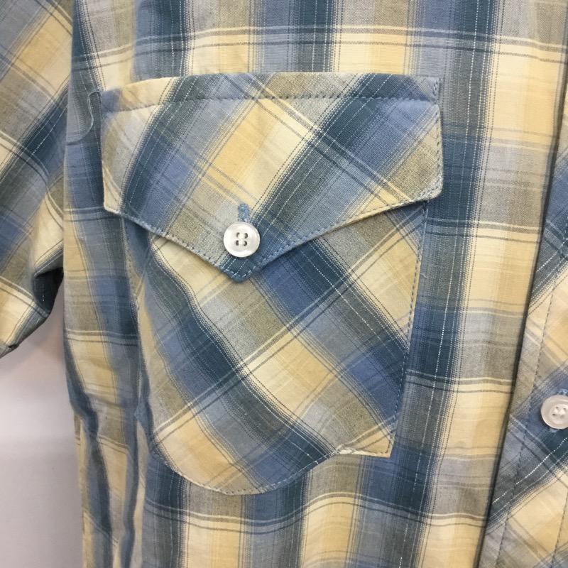 エクストララージ XLARGE シャツ、ブラウス 半袖 チェック M チェック 水色 / ライトブルー / X ベージュ / ベージュ / メンズ USED 古着 中古 10041114
