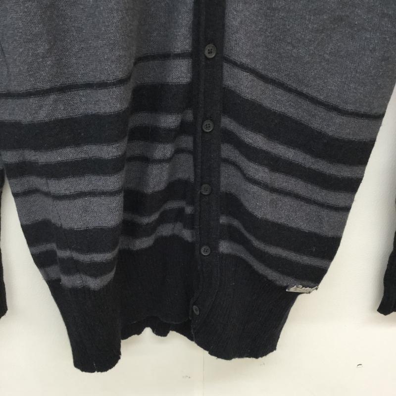 ディーゼル DIESEL カーディガン 長袖 XS ボーダー柄 灰 / グレー / X 黒 / ブラック / メンズ USED 古着 中古 10041132