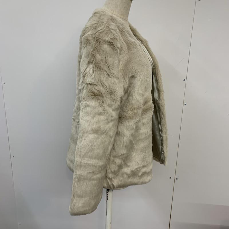 アンタイトル UNTITLED コート 毛皮、ファー ノーカラー 3 無地 灰 / グレー / レディース USED 古着 中古 10041200