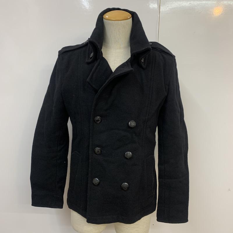 ミッシェル・クラン MICHEL KLEIN コート ピーコート 48 無地 黒 / ブラック / メンズ USED 古着 中古 10041288