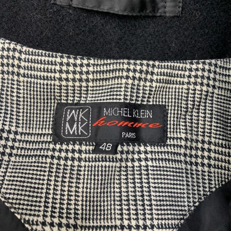 ミッシェル・クラン MICHEL KLEIN コート ピーコート 48 無地 黒 / ブラック / メンズ USED 古着 中古 10041288