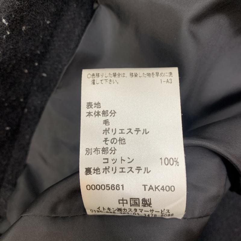 ミッシェル・クラン MICHEL KLEIN コート ピーコート 48 無地 黒 / ブラック / メンズ USED 古着 中古 10041288