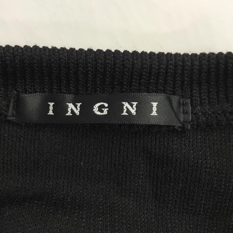 イング INGNI カットソー 長袖 M 無地 黒 / ブラック / X 茶 / ブラウン /  レディース USED 古着 中古 10041370