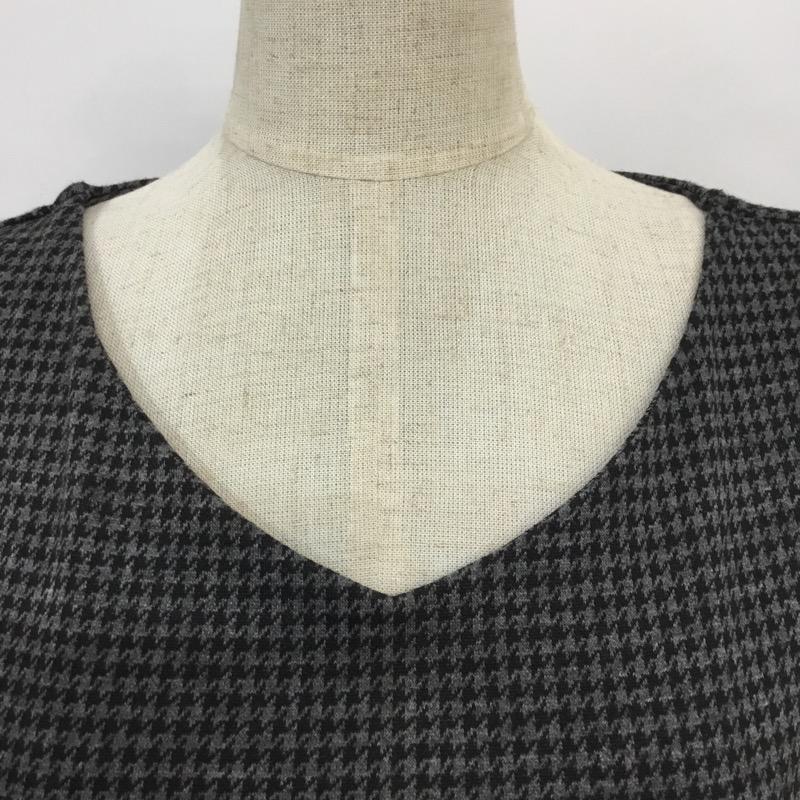 セシルマクビー CECIL McBEE カットソー 半袖 M  黒 / ブラック / X 灰 / グレー /  レディース USED 古着 中古 10041374