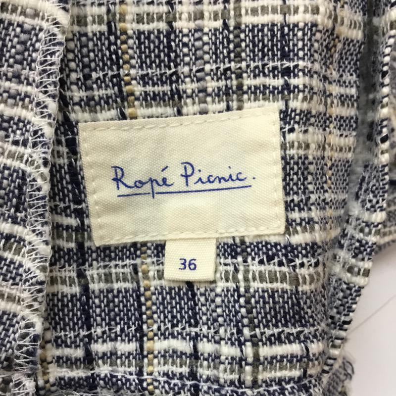 ロペピクニック ROPE' PICNIC ジャケット、上着 ジャケット、ブレザー テーラードジャケット チェック 36 白 / ホワイト / X 紺 / ネイビー / レディース USED 古着 中古 10041391