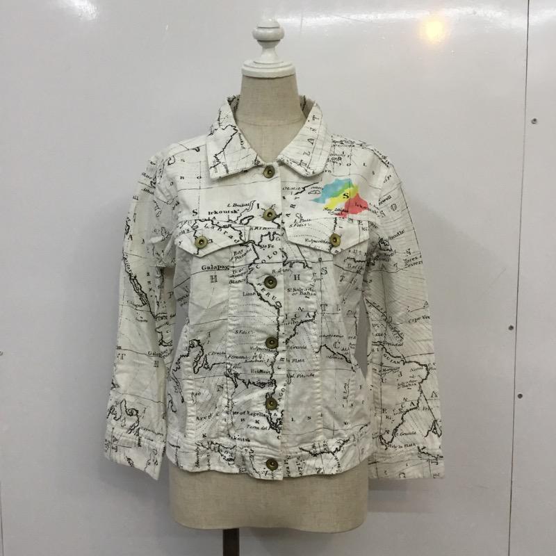 チャオパニックティピー CIAOPANIC TYPY ジャケット、上着 ジャケット、ブレザー 地図 マップ M 白 / ホワイト / X 黒 / ブラック / レディース USED 古着 中古 10041395