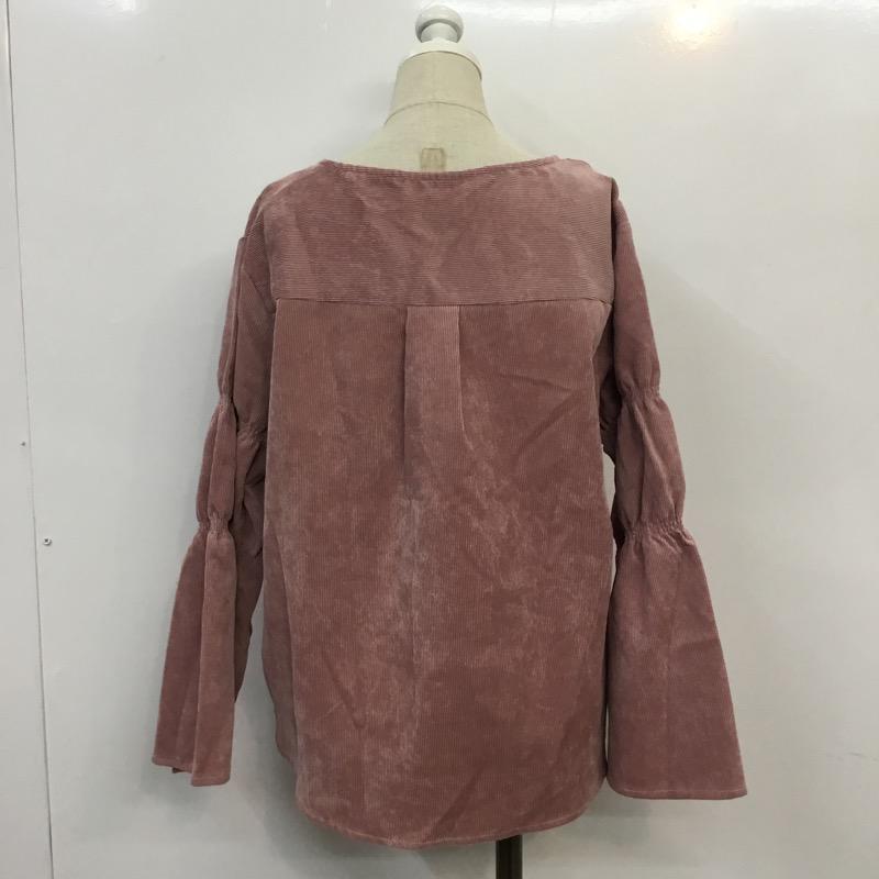 マジェスティックレゴン MAJESTIC LEGON シャツ、ブラウス 長袖 細コール編み上げブラウス M 無地 桃 / ピンク / レディース USED 古着 中古 10041398