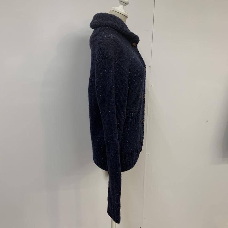 アーバンリサーチ URBAN RESEARCH カーディガン 長袖 ニット ショールカラー FREE 無地 紺 / ネイビー / レディース USED 古着 中古 10041462