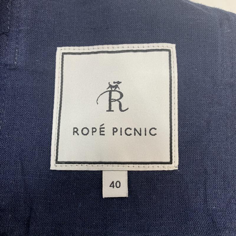 ロペピクニック ROPE' PICNIC ジャケット、上着 ジャケット、ブレザー ノーカラージャケット 40 無地 紺 / ネイビー / レディース USED 古着 中古 10041501