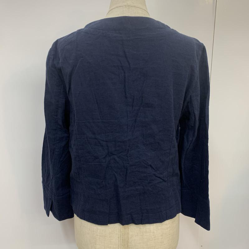ロペピクニック ROPE' PICNIC ジャケット、上着 ジャケット、ブレザー ノーカラージャケット 40 無地 紺 / ネイビー / レディース USED 古着 中古 10041501