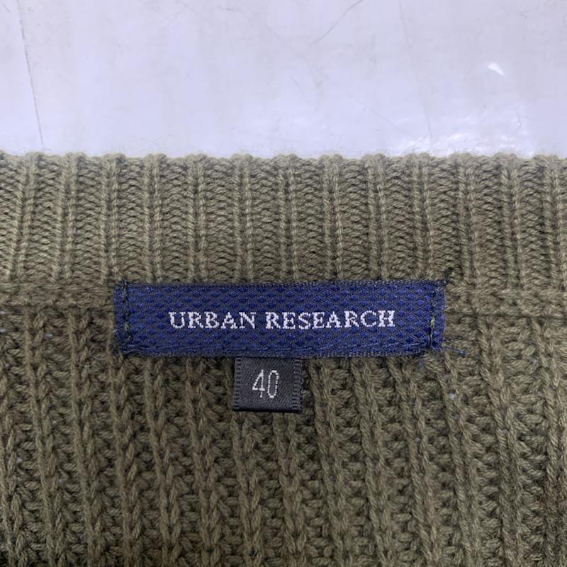 アーバンリサーチ URBAN RESEARCH ニット、セーター 長袖 Vネック 40 無地 カーキ / カーキ / メンズ USED 古着 中古 10041699