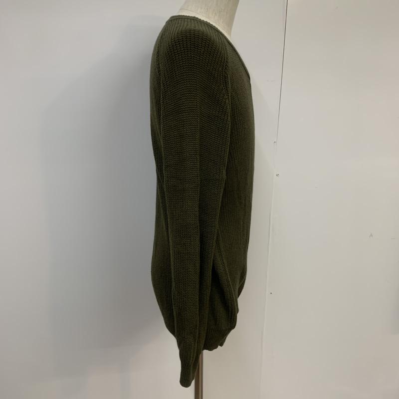 アーバンリサーチ URBAN RESEARCH ニット、セーター 長袖 Vネック 40 無地 カーキ / カーキ / メンズ USED 古着 中古 10041699