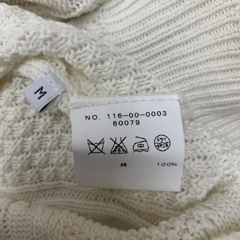 シップス SHIPS ニット、セーター 長袖 バイカラー クルーネック M 無地 白 / ホワイト / X キャメル / キャメル / メンズ USED 古着 中古 10041700