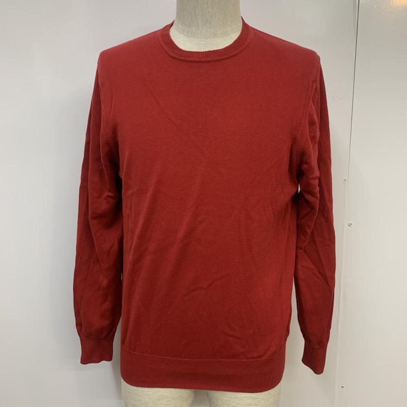 ザラメン ZARA MAN ニット、セーター 長袖 クルーネック M 無地 赤 / レッド / メンズ USED 古着 中古 10041706