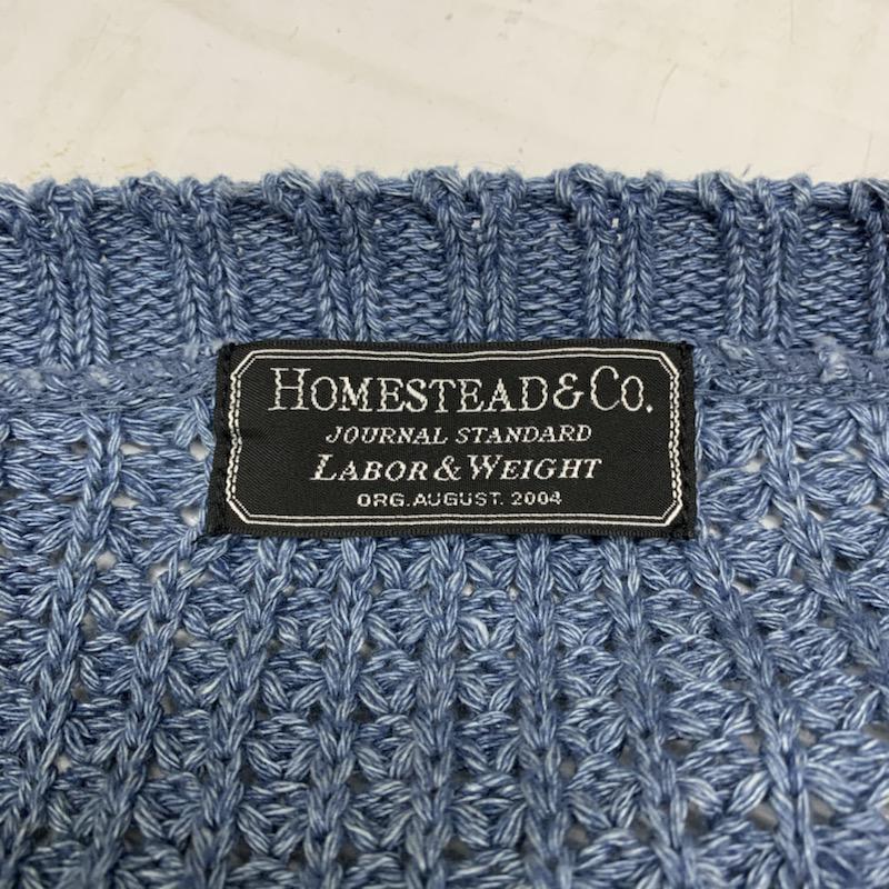 ジャーナルスタンダードホームステッド JOURNAL STANDARD J.S HOMESTEAD ニット、セーター 長袖 クルーネック L 水色 / ライトブルー / メンズ USED 古着 中古 10041726