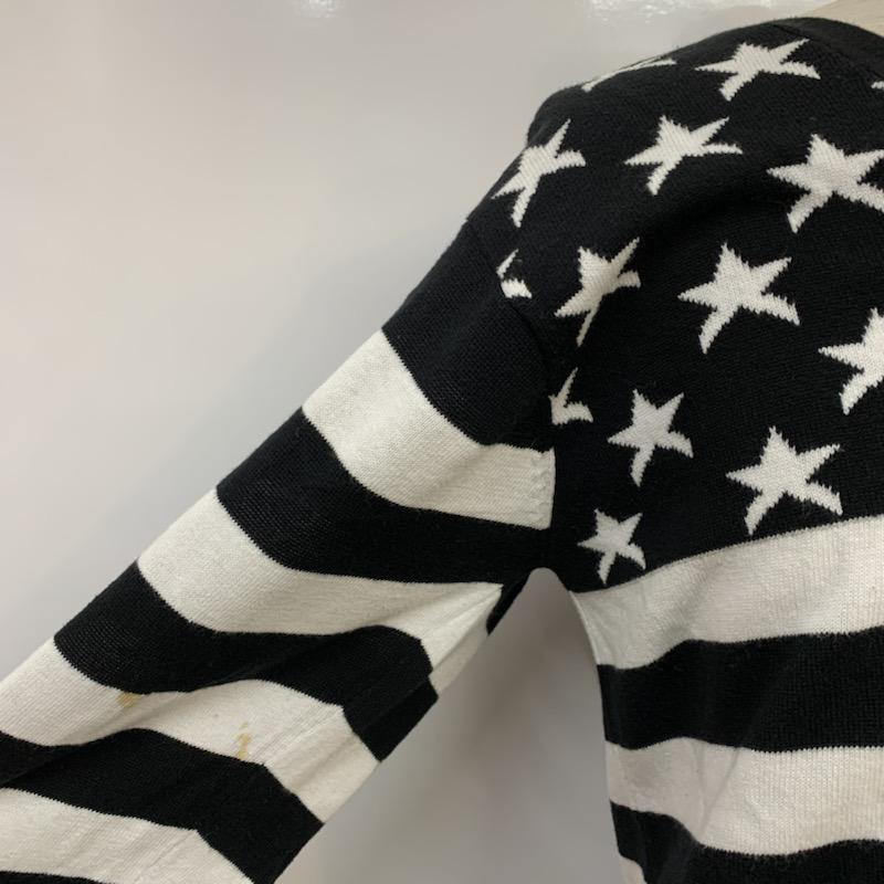 ジョイリッチ JOYRICH カーディガン 長袖 ボーダー 星柄 S ボーダー柄 X 星 白 / ホワイト / X 黒 / ブラック / メンズ USED 古着 中古 10041727