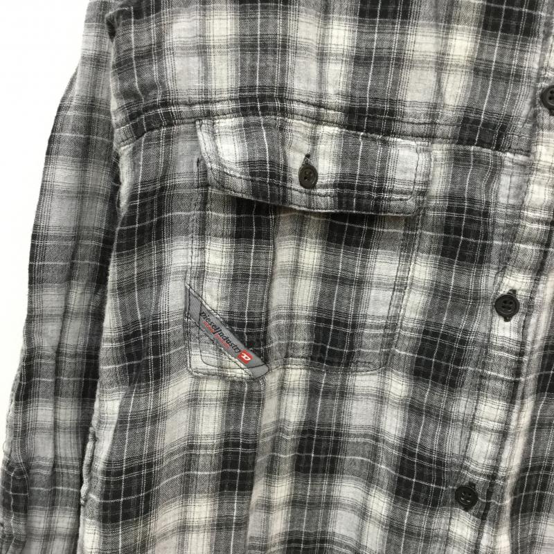 ディーゼル DIESEL シャツ、ブラウス 長袖 XS チェック 黒 / ブラック / X 灰 / グレー / メンズ USED 古着 中古 10041780