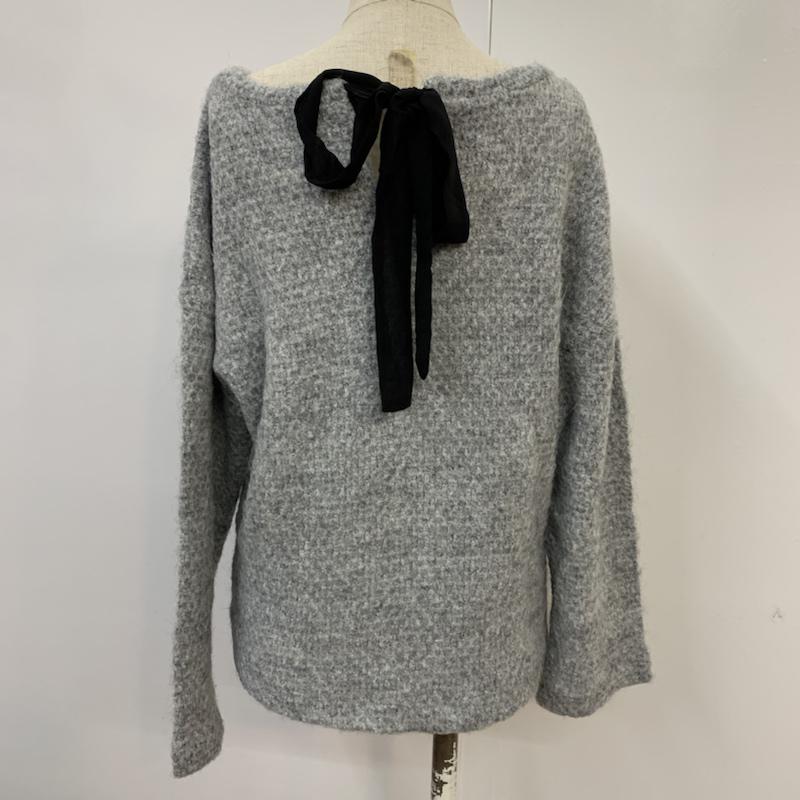 イーハイフンワールドギャラリー E hyphen world gallery ニット、セーター 長袖 FREE 無地 灰 / グレー / レディース USED 古着 中古 10041953