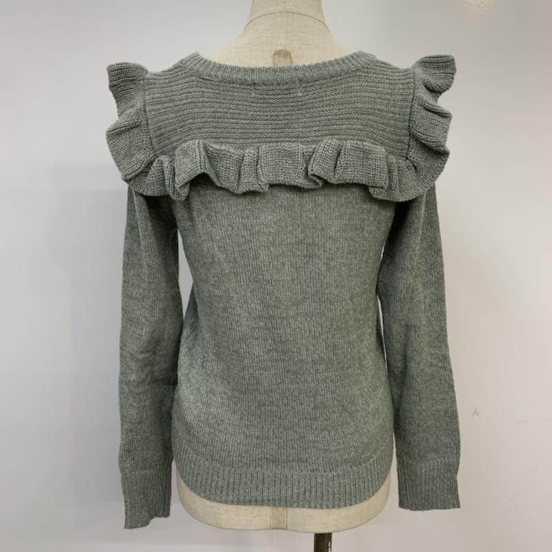 イーハイフンワールドギャラリー E hyphen world gallery ニット、セーター 長袖 FREE 無地 灰 / グレー / レディース USED 古着 中古 10041956