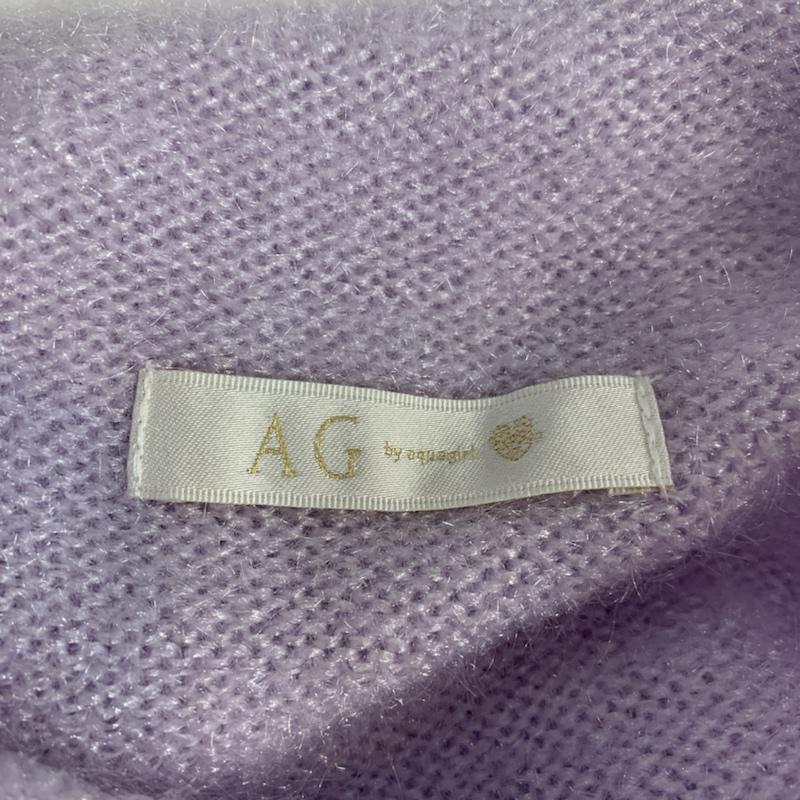 エージーバイアクアガール AGBYAQUAGIRL ニット、セーター 長袖 M 無地 紫 / パープル / レディース USED 古着 中古 10041992