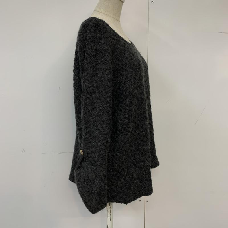 ドゥドゥ DouDou ニット、セーター 長袖 無地 黒 / ブラック / レディース USED 古着 中古 10041995