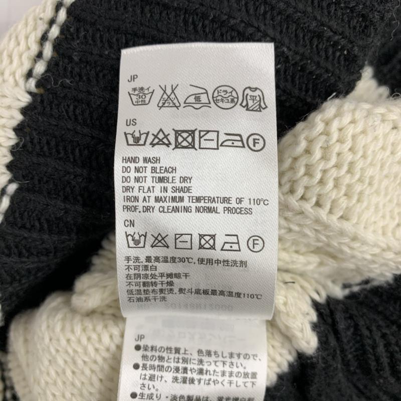 イーハイフンワールドギャラリー E hyphen world gallery ニット、セーター 長袖 FREE ボーダー柄 白 / ホワイト / X 黒 / ブラック / レディース USED 古着 中古 10042007