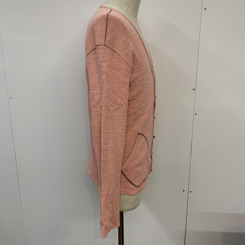 ビームス BEAMS カーディガン 長袖 M 無地 桃 / ピンク / メンズ USED 古着 中古 10042056
