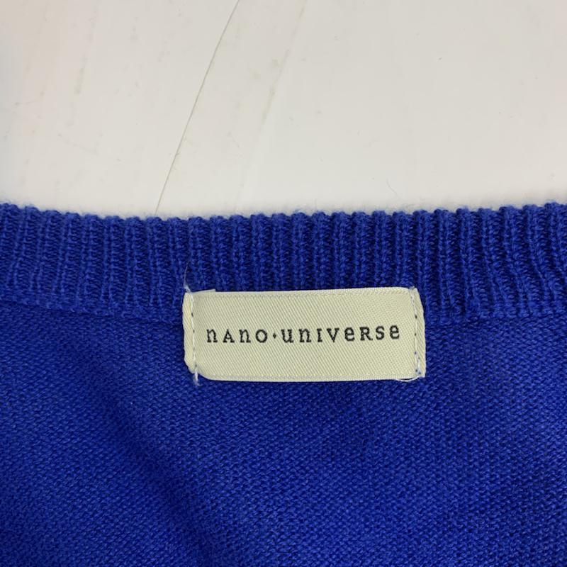 ナノユニバース nano・universe カーディガン 長袖 42 無地 青 / ブルー / メンズ USED 古着 中古 10042061