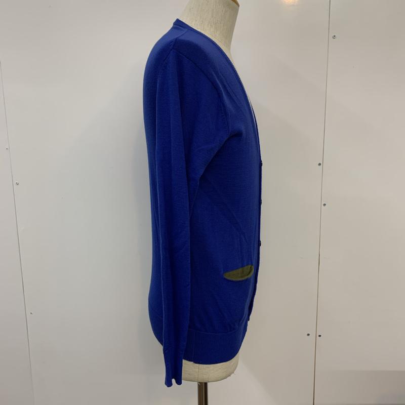 ナノユニバース nano・universe カーディガン 長袖 42 無地 青 / ブルー / メンズ USED 古着 中古 10042061