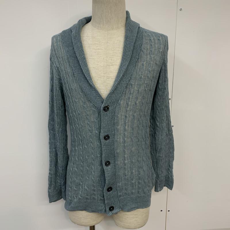 ナノユニバース nano・universe カーディガン 長袖 S 無地 水色 / ライトブルー / メンズ USED 古着 中古 10042068