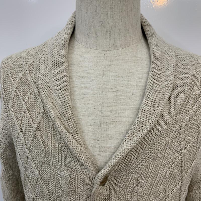 グリーンレーベルリラクシング green label relaxing カーディガン 長袖 M 無地 ベージュ / ベージュ / メンズ USED 古着 中古 10042095