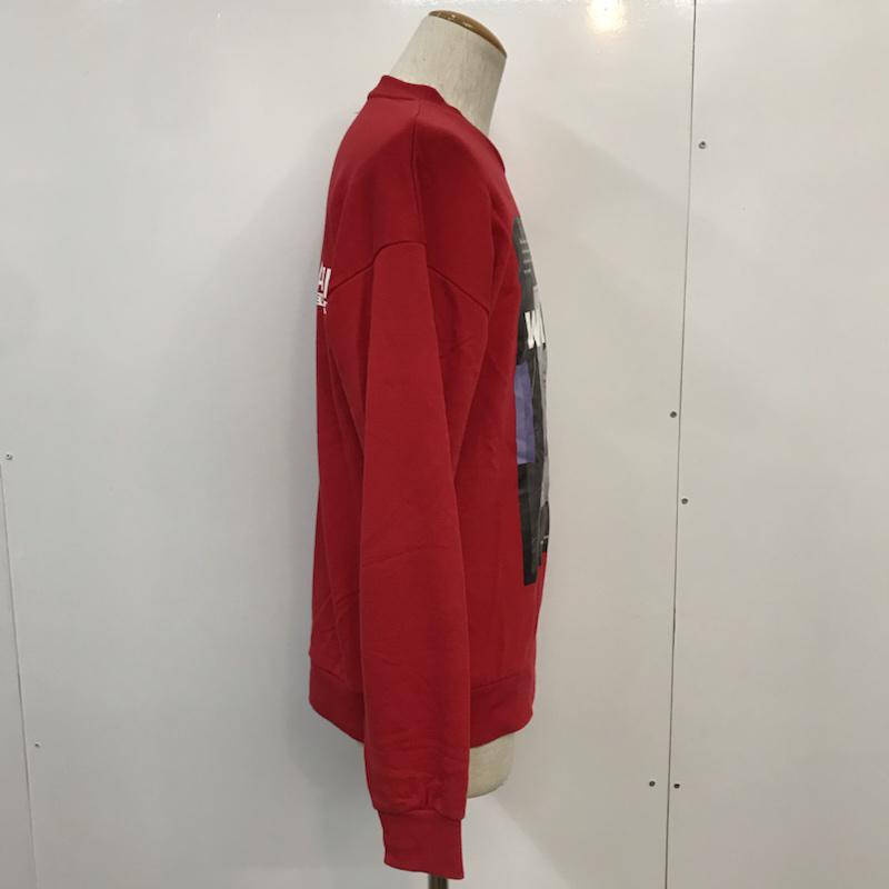 ブラウニー BROWNY トレーナー 長袖 スウェット M ロゴ、文字 赤 / レッド / メンズ USED 古着 中古 10042153