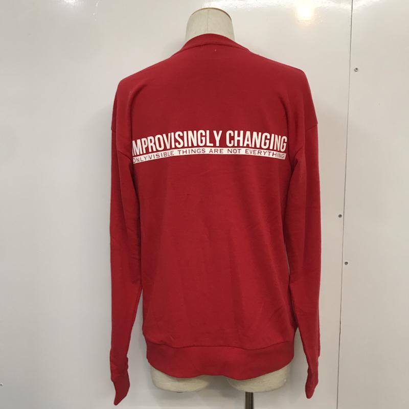 ブラウニー BROWNY トレーナー 長袖 スウェット M ロゴ、文字 赤 / レッド / メンズ USED 古着 中古 10042153