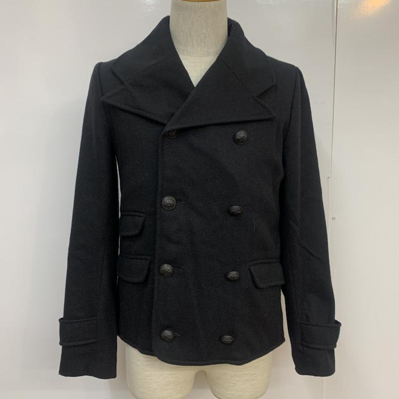 エイプリルセブンティセブン Apr-77 コート ピーコート S 無地 黒 / ブラック / メンズ USED 古着 中古 10042321